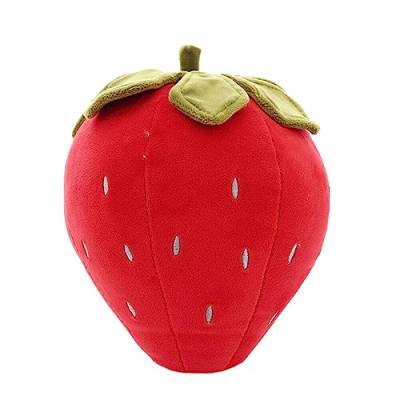 Uposao Niedliches Erdbeere Plüschtier,50CM Kreative Süße 3D Erdbeere Obst Komfort Gefüllte Plüsch Kissen Stofftier Kuscheltier Kinderzimmer Dekokissen Geburtstagsgeschenk für Kinder Erwachsene,Rot von Uposao
