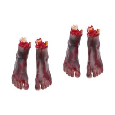 VICASKY 2 Paar Gruseliger Blutiger Fuß Gefälschte Handstütze Ornamente Blutige Verzierungen Vampir-Zombie-Party Halloween-körperteile Spukhaus Körperstütze Einrichtung Kurze Füße von VICASKY