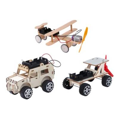 VICASKY 3St selbstgebautes Auto Simulationsautoverzierung Elektroauto für Kinder Autos Spielzeug Modelle Lernspielzeug für Kinder Spielzeug für wissenschaftliche Experimente elektronisch von VICASKY