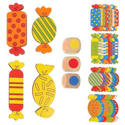 Vaguelly 1 Satz Süßigkeiten Farbe Paarung Lernspielzeug zur Farberkennung Spielzeug farblich abstimmen Kinder holzspielzeug Farbzuordnungsspielzeug Puzzle Kinderspielzeug Eltern-Kind-Spiel von Vaguelly