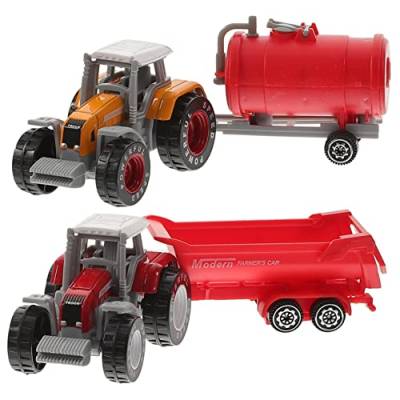 Vaguelly Babyspielzeug 2st Bauernhofwagen Spielzeug Traktorspielzeug Für Kleinkinder Sandkasten-Traktor-Spielzeug Spielzeugtraktor Kunststoff Auto Spielzeug Mini Baby Autoanzug Plastik von Vaguelly