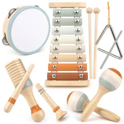 Musikinstrumente für Kinder Kinderspielzeug ab 3 Jahre holzspielzeug Trommel Xylophone für Kinder Baby Musikspielzeug Montessori Spielzeug ab 3 Jahre von Vanplay