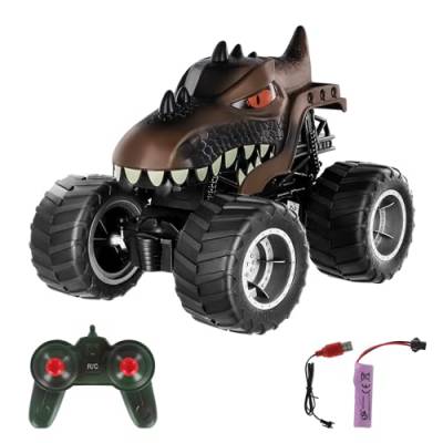 Vusddy Dinosaurier Ferngesteuert Auto für Kinder, RC Monster Truck für Jungen ab 3 4 5 6 Jahre, Offroad Car Spielzeug mit 2.4G Fernbedienung, Ideal Geburtstags Geschenk für Dinosaurier-Liebhaber von Vusddy