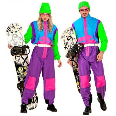 Widmann - Kostüm Snowboarder, Overall, Retro Schneeanzug, 80er Jahre Outfit, Bad Taste Outfit, Faschingskostüme von WIDMANN MILANO PARTY FASHION