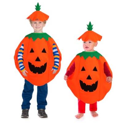 WINOMO Baby Mädchen Jungen Halloween Kostüme Ärmel Laterne Gesicht Kürbis Strampler Body Hemd Halloween Outfits mit Beanie Hut von WINOMO