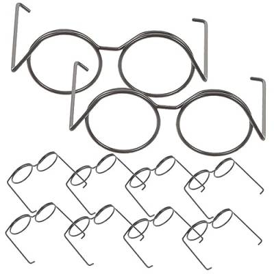 WOONEKY 20st Puppe Mini-Brille Aus Metall Basteln Sie Eine Sonnenbrille Zum Dekorieren Puppengläser Zum Basteln Mini-puppensonnenbrille Zum Basteln Kreisbrille Bjd-Puppen Zubehör von WOONEKY