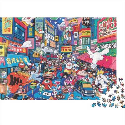 A Bustling City 1000 Teilige Cartoon Puzzle Für Erwachsene Und Kinder Herausforderungsspielzeug Lernspiel Puzzlespiel Ab 14 Jahren 1000pcs (75x50cm) von WWJLRLXTO