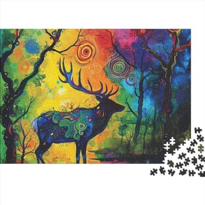 Animal 1000 Piece Puzzle Impossible Puzzle, Deer Puzzle Game, for Adults Stress Relieve Family Puzzle Game for Adults and Children from 14 Years 1000pcs (75x50cm) von WWJLRLXTO