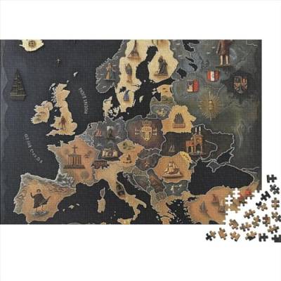 Atlas Puzzle 1000 Teile Map of Europe Puzzle Für Erwachsene Und Kinder Herausforderungsspielzeug Lernspiel Puzzlespiel Ab 14 Jahren 1000pcs (75x50cm) von WWJLRLXTO