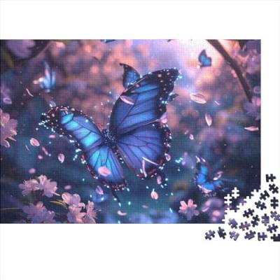 Butterfly 1000 Piece Puzzle Impossible Puzzle, Flower Butterfly Puzzle Game, for Adults Stress Relieve Children Educational for Adults and Children from 14 Years 1000pcs (75x50cm) von WWJLRLXTO