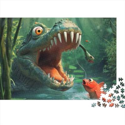 Crocodile 1000 Teilige Cartoon Crocodile Puzzles Für Erwachsene Herausforderungsspielzeug Lernspiel Puzzlespiel Ab 14 Jahren 1000pcs (75x50cm) von WWJLRLXTO