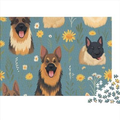 German Shepherds 1000 Pieces, Puzzle for Adults, Cool DogSkill Game for The Whole Family, for Adults Stress Relieve Family Puzzle Game for Adults and Children from 14 Years 1000pcs (75x50cm) von WWJLRLXTO
