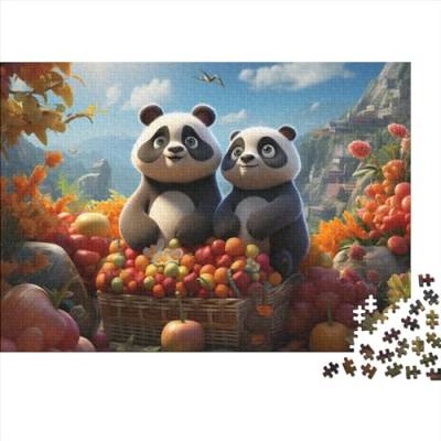 Panda 1000 Teilige Cute Panda Puzzle Für Kinder Herausforderungsspielzeug Lernspiel Puzzlespiel Ab 14 Jahren 1000pcs (75x50cm) von WWJLRLXTO