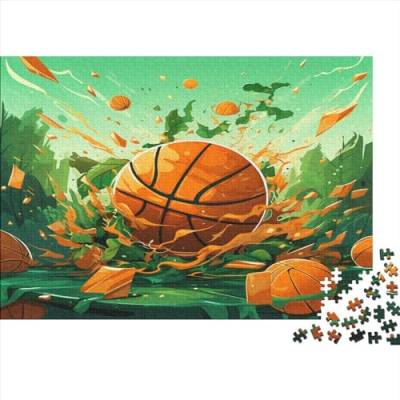 Puzzles für Erwachsene, Basketball-Holzpuzzle, 500 Teile, kreatives rechteckiges Puzzle, Denksportaufgaben, Spiel, 500 Teile (52 x 38 cm) von WXMMoney