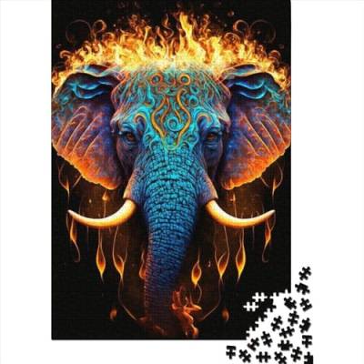 WXMMoney Elephant Fire Water 500 Stück Puzzles Für Erwachsene Teenager Stress Abbauen Familien-Puzzlespiel 500-teiliges Puzzle Kinder Lernspiel Spielzeug Geschenk Puzzel 500pcs (52x38cm) von WXMMoney