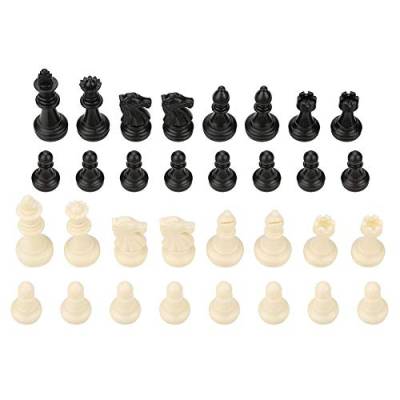 Verrückter 32 Standard Schachfiguren, Internationales Ersatzturnier Schachfiguren Schwarz & Weiß von Wandisy
