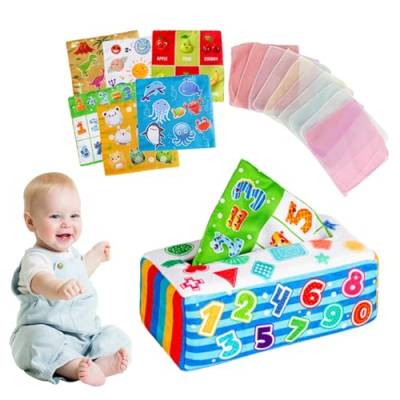 Babyspielzeug Babyspielzeug 0–6 Monate Baby Taschentuchbox Spielzeug Für Babys Sensorisches Spielzeug Weiches Gefülltes Knisterspielzeug Frühes Lernspielzeug Für Babys Geschenk von Wedhapy