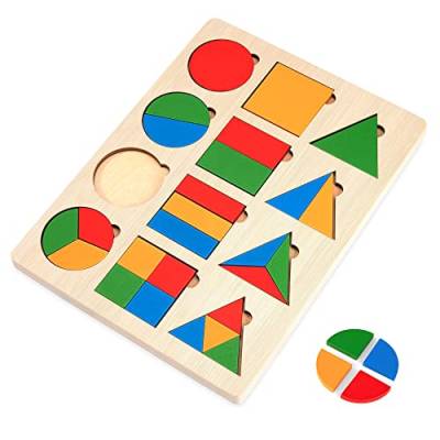 Holz Sortierspiel mit Geometrische Formen zum Stapeln, Montessori Steckpuzzle Puzzle Spielzeug mit 30 Teilen, Pädagogisches Motorikspielzeug für Klein-Kinder von Wisplye
