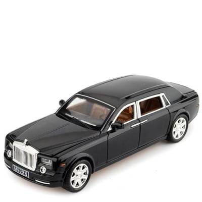 XIANZHOU Exquisites Automodell 1:24 Alloy Diecast Car Models for Rolls-Royce Phantom Simulation Sound Und Licht Pull Back Geschenk (Größe : Black) von XIANZHOU