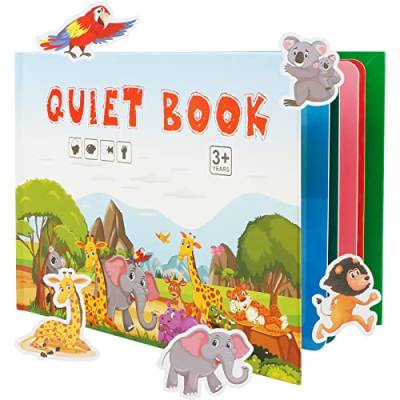 XiYee Quiet Book, Educational Toy Book, Ruhiges Buch Montessori for Toddlers, Interactive Busy Book, Kleinkinder Spielzeugbuch, Puzzle Buch Pädagogisches Spielzeug (Tier) von XiYee