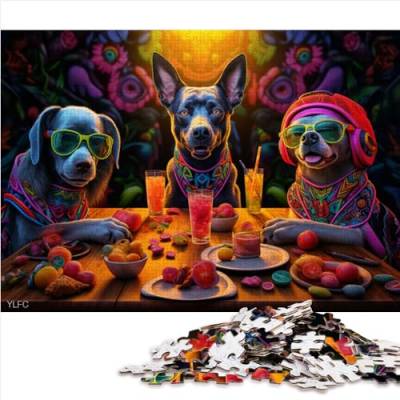 Puzzles für Erwachsene, Hundeparty-Puzzles für Erwachsene, 1000-teilige Papppuzzles für Kinder und herausfordernde Puzzles für Erwachsene in der Größe (26 x 38 cm) von YOITS