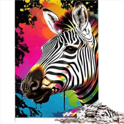 jigsaws Bunte Zebras, 1000-teiliges Puzzle, Holzpuzzle, Zeit totschlagen, für Erwachsene, Kinder ab 12 Jahren, Lernspiel, Herausforderungsgröße (50x75 cm) von YOITS