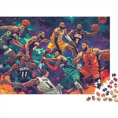 Basketball Puzzles 1000 Teile Für Erwachsene|Sport Zeichentrickfilm| 1000 Teile Holzpuzzle Lernspiele Heimdekoration Puzzle 1000pcs (75x50cm) von YTPONBCSTUG