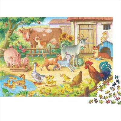 Farms Puzzles 1000 Teile Für Erwachsene|Animals Cartoon| 1000 Teile Holzpuzzle Lernspiele Heimdekoration Puzzle 1000pcs (75x50cm) von YTPONBCSTUG