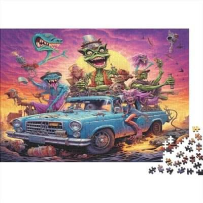 Puzzle 1000 Teile Rocking Cars Puzzle Für Erwachsene,Puzzle Mit Monsters Cartoon-Motiv,Kann Als Heimdekoration Verwendet Werden 1000pcs (75x50cm) von YTPONBCSTUG