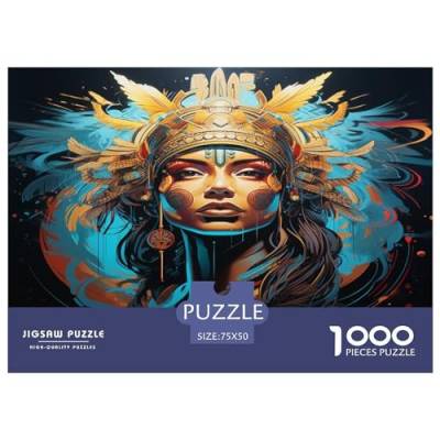 1000 Teile kreative Puzzles, Indigene Frau, rechteckiges Puzzle, Lernspielzeug, Geschenk für Kinder und Erwachsene, 1000 Stück (75 x 50 cm) von ZEBWAY
