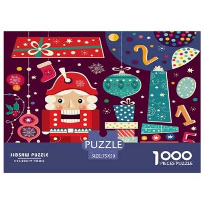 Kreative rechteckige Puzzles für Erwachsene, 1000 Teile, Kinder-Weihnachts-Holzpuzzles – Puzzle zum Anfassen, Familiendekoration, 1000 Stück (75 x 50 cm) von ZEBWAY