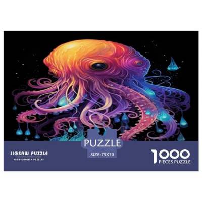 Oktopus-Puzzle, 1000 Teile, kreatives rechteckiges großes Familienpuzzlespiel, Kunstwerk für Erwachsene und Teenager, 1000 Teile (75 x 50 cm) von ZEBWAY