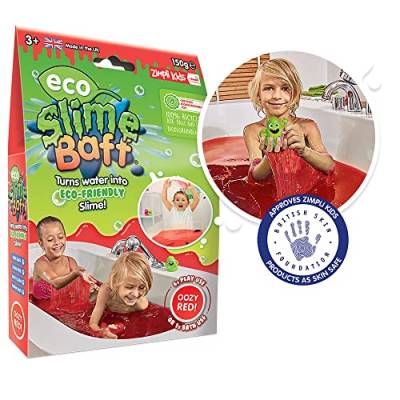 Eco Slime Baff Red, 1 Bad oder 4 Spielanwendungen von Zimpli Kids, verwandelt Wasser in klebrigen, bunten Schleim, Kinderbadespielzeug Strumpffüller von Zimpli Kids