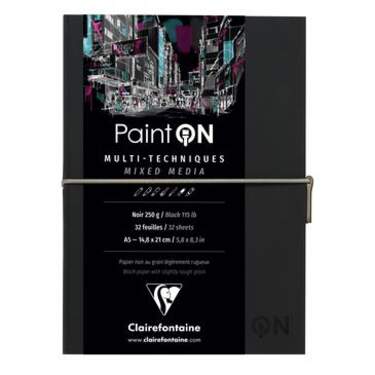 Clairefontaine Multitechnikpapier PaintOn A5, schwarz, 32 Blatt