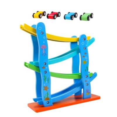 ifundom 1Stk Vierstöckiger Gleisblock Spielzeug für Rennwagen Holzauto für Kleinkinder Kinderspielzeug Spielzeug für Kinder Babyspielzeug aus Holz Spielset aus Holz Auto-Schiebespielzeug von ifundom