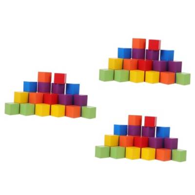 ifundom 3 Stück 1 Farbige Blöcke Kinder holzspielzeug holzbausteine Holzspielzeug für Kinder holzbauklötze Puzzle Lehrmittel Kleinkind von ifundom