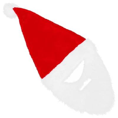 ifundom Weihnachtsmannmütze Mit Bart Weihnachtsmannmütze Zwergkostümmütze Rote Farbe Zwergenmütze Lustige Partymütze Märchenspiel-Charakter-Requisite von ifundom