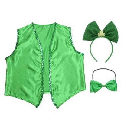 mingchengheng St. Patricks Day Kostüm-Outfit,St. Patrick's Day Partykostüm, St. Patrick's Day Kostüm-Anziehset, Feiertagskostüme, Party-Outfits für Damen und Herren, perfekt für Dekorationen von mingchengheng