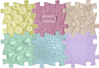 muffik Orthopädische Sensorik Strukturmatten Small-Set Pastellfarbe - 6 Teile für taktile Wahrnehmung von muffik