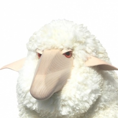 Schaf ELIZA - lebensgroß - weißes Echtfell - Dekoschaf von Edelsternchen