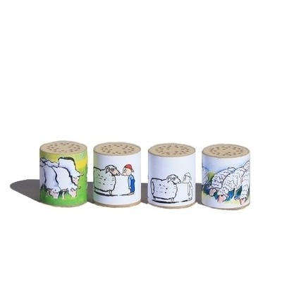 Blökdose klein mit lustiger Papierbandarole Blökdose klein mit lustiger Papierbandarole von Edelsternchen