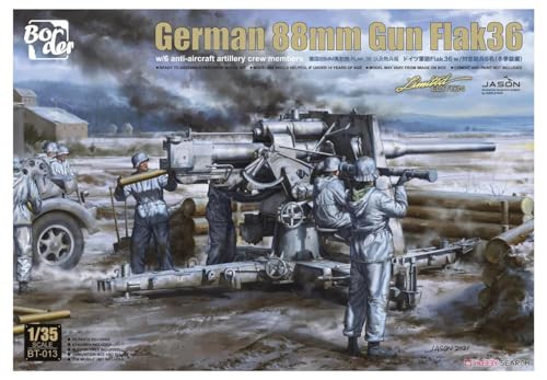 بوردر مودل Border Model – Modell Canon German 88 mm Gun Flak36 W/6 Anti-Aircraft Artillery Crew Members | Border Model | bt-013| 1:35 Modellbau Panzer Promo von ボーダーモデル(BORDER MODEL)