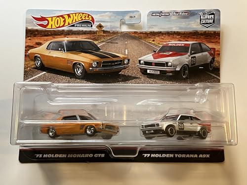 Hot Wheels 2-Pack '73 Holden Monaro GTS/'77 Holden Trana A9X 1:64 Mini Auto Die-Cast Cars ab 3 Jahren Uni Mulch Classic Cars 2 Count Metall Kinder von マテル(MATTEL)