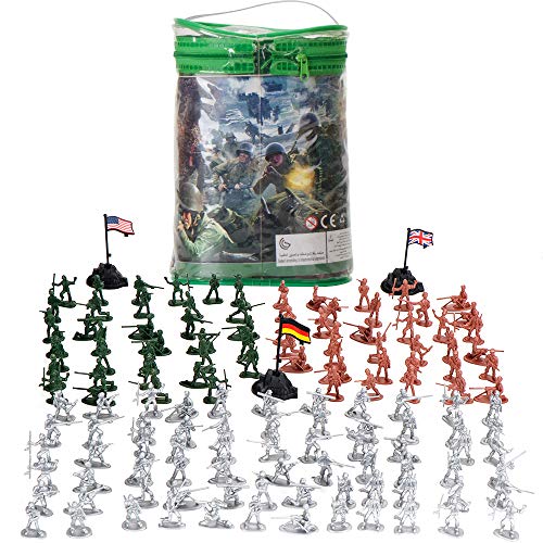 Veluoess 300 Stück Armee Soldaten Figuren Set, Militär Modell Spielesets Spielzeug Armee Soldaten in 3 Farben Mini Armee Figuren für Kinder 3+ von Veluoess