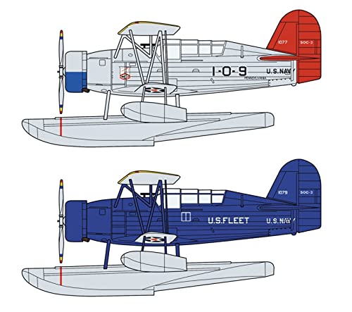 ハセガワ 602394 Hasegawa 1:72 SOC-3 Seemöwe Seaplane - Battleship USS Pennyslyvania - Zwei Kits in der Box Modellbausatz, Geformte Farbe von ハセガワ
