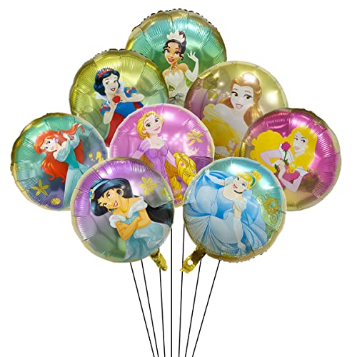 8 x Prinzessinnen-Folienballons für Mädchen, Geburtstag, Babyparty, Prinzessinnen-Party-Dekorationen von 通用