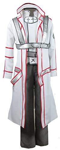 通用 Anime Cos Sword Art Online Kirigaya Kazuto Kirito Cosplay-Kostüm, Uniform, Halloween, Herren-Übermantel, komplettes Set, groß, Weiß 通用 Anime Cos Sword Art Online Kirigaya Kazuto Kirito Cosplay-Kostüm, Uniform, Halloween, Herren-Übermantel, komplettes Set, groß, Weiß von 通用
