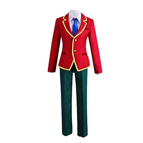 通用 Anime Klassenzimmer der Elite Ayanokouji Kiyotaka Cosplay Kostüm Schuluniform für Halloween Herren (XL, Rot) von 通用