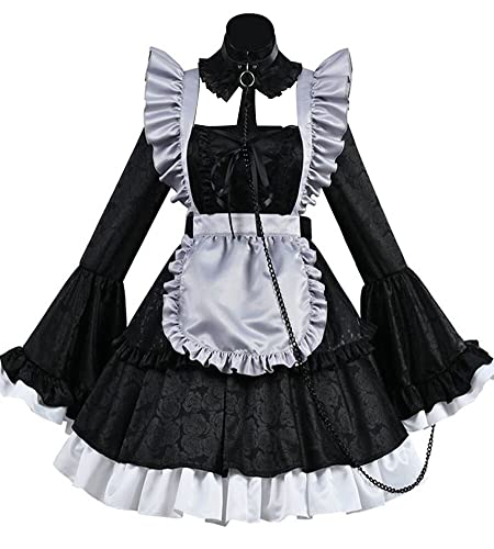 通用 Anime My Dress-Up Darling Kuroe Shizuku Cosplay Kostüm Kitagawa Marin Schwarz Dienstmädchen Kleid Halloween (L, Schwarz) von 通用