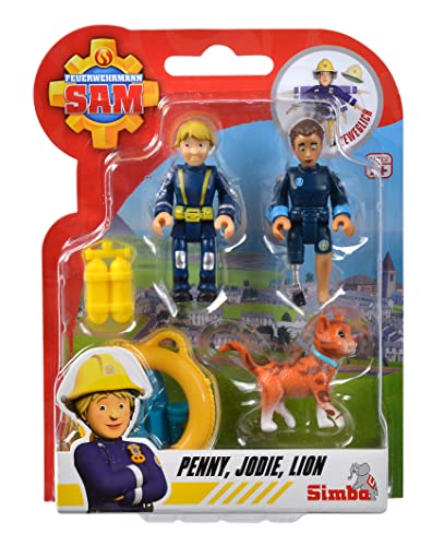 Auswahl: Simba - Feuerwehrmann Sam Figuren Set - Doppelpack mit Tier - Serie 4 - Actionfigur Norman Steele Penny (Penny; Jodie; Lion) von Fireman Sam